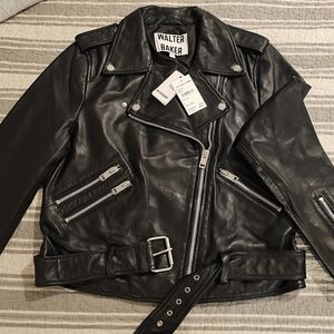 Walter Baker Black Leather Biker Jacket